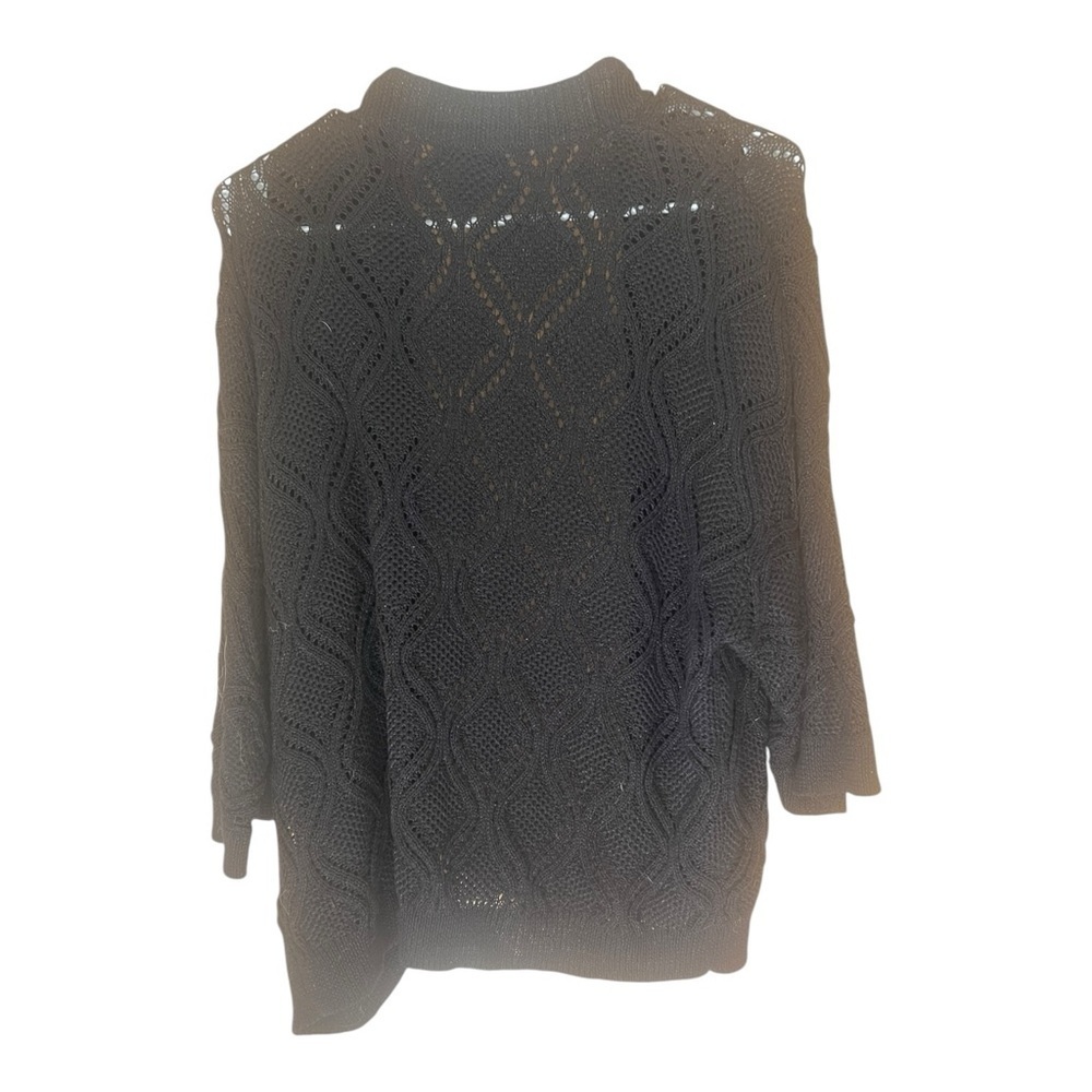 Alfani 3/4 sleeve Black Knit Sweater - Picture 2 of 5